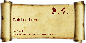 Makis Imre névjegykártya